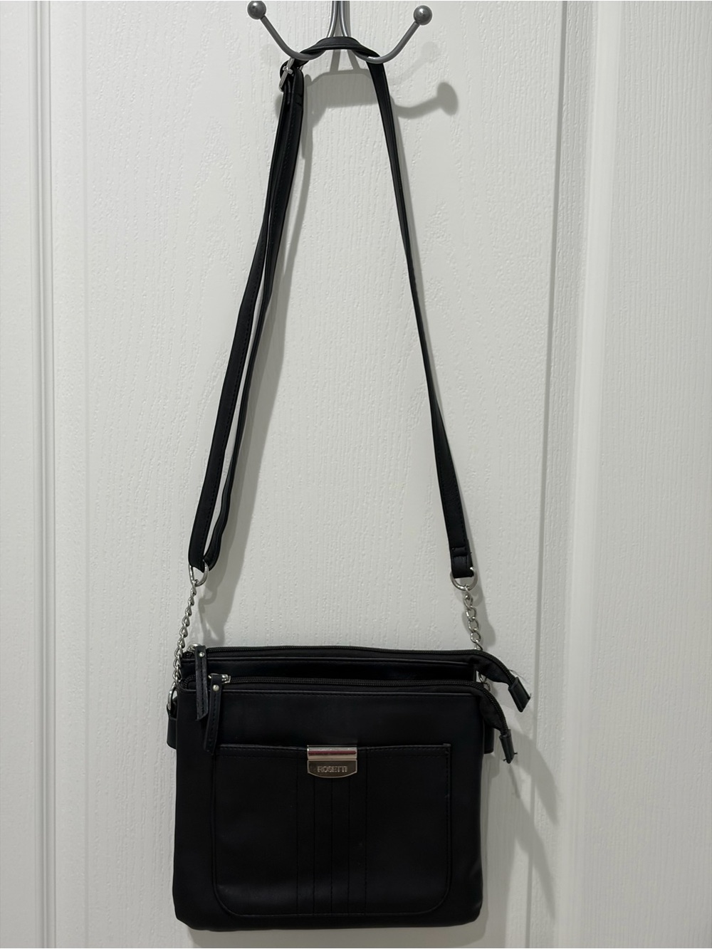 Rosetti Black Crossbody Bag with Chain Strap